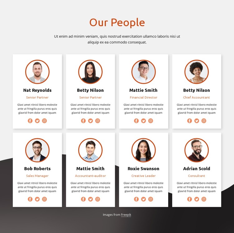 Our people and partners HTML Template
