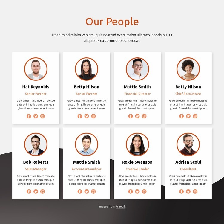 Our people and partners Squarespace Template Alternative