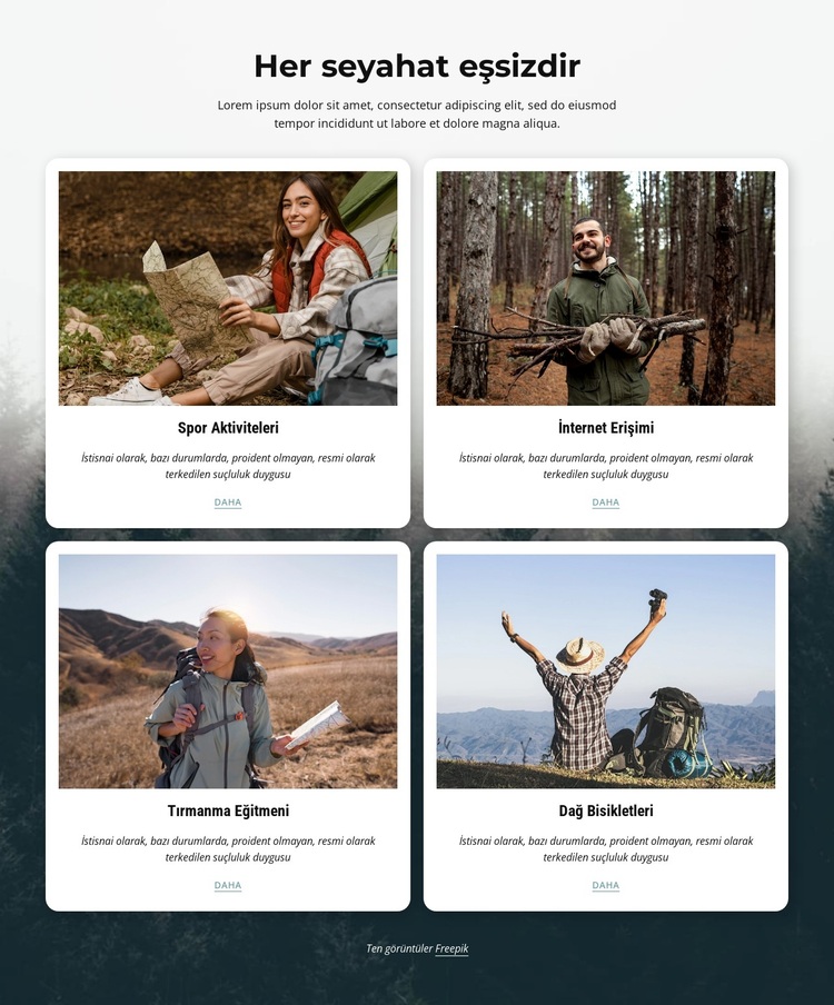 Her seyahat benzersizdir WordPress Teması