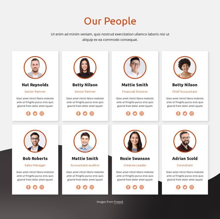 Our people and partners Web Design