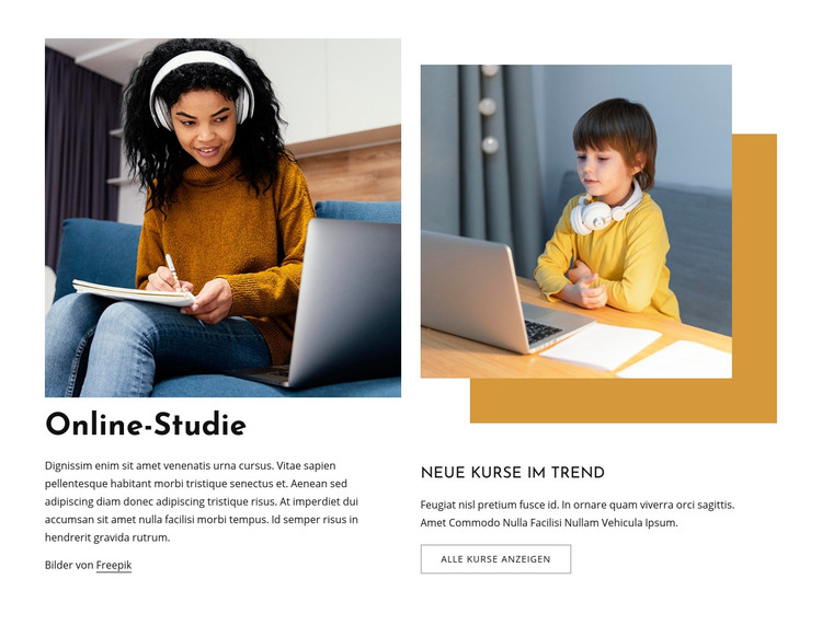 Online-Studie für Kinder HTML-Vorlage