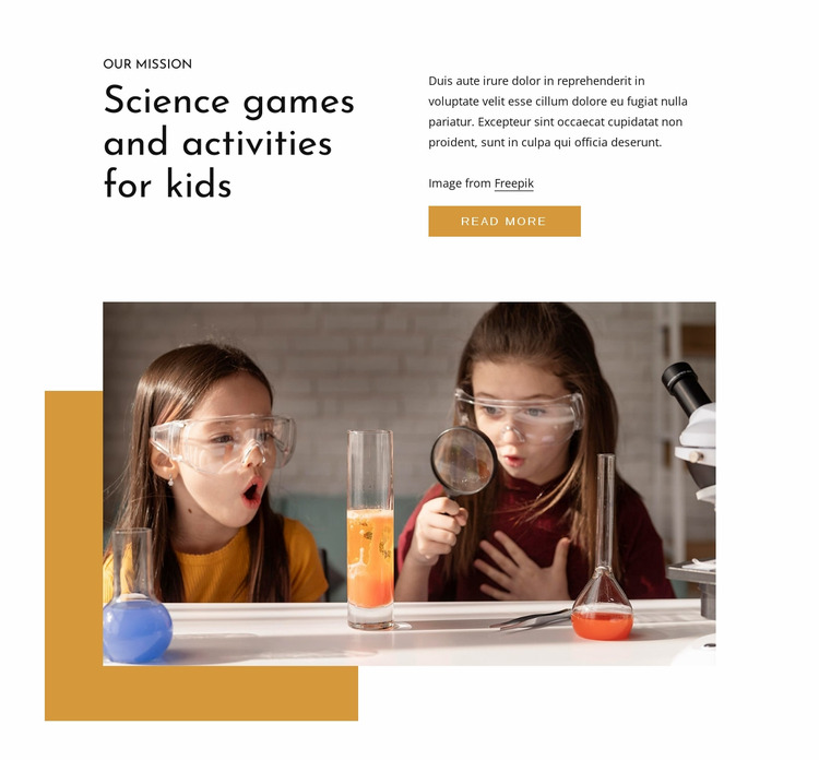 Science games for kids Html Website Builder