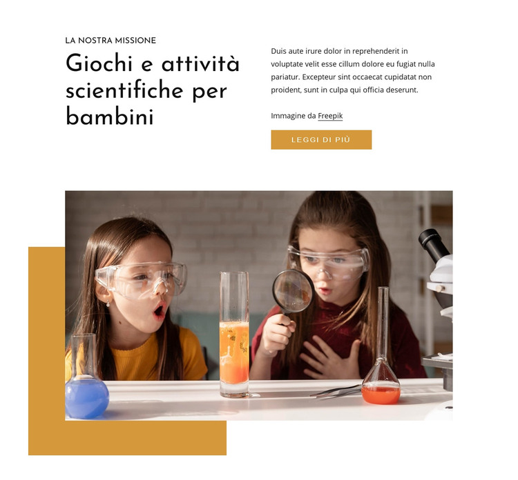 Giochi scientifici per bambini Modello HTML