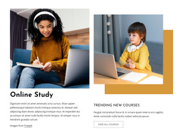 Online Study For Kids - One Page Template