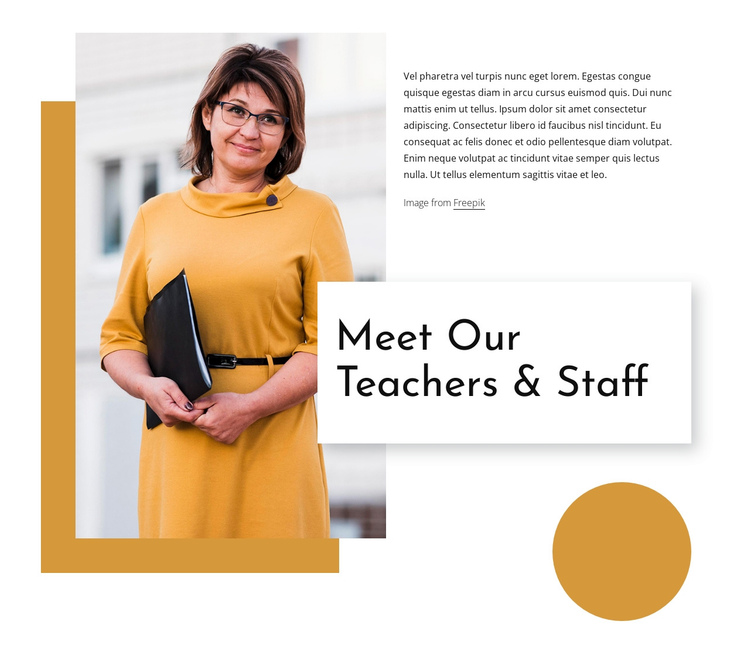 Meet out teachers One Page Template
