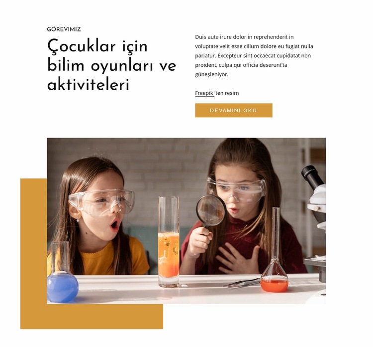 Çocuklar için bilim oyunları Web Sitesi Oluşturucu Şablonları