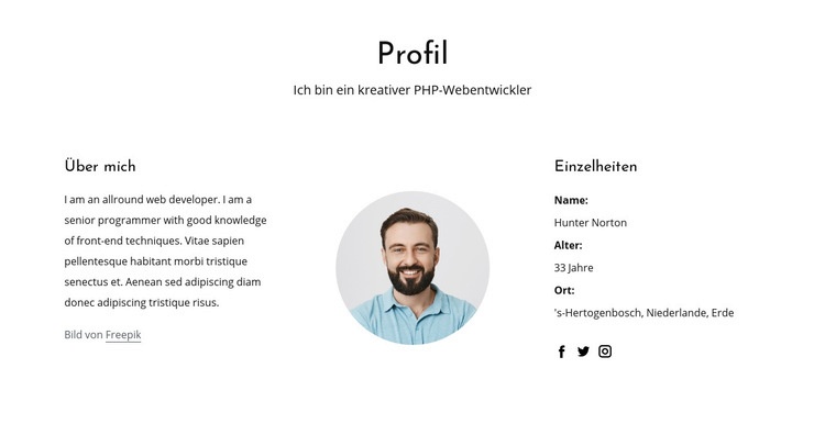 Jobprofil für Webentwickler Vorlage