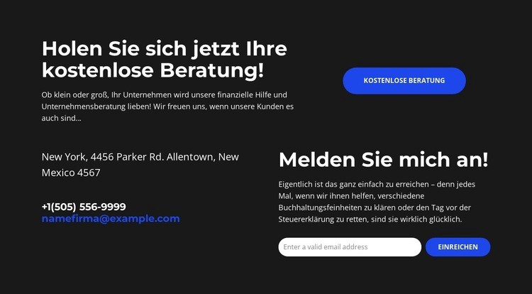 Führend mit Finanzen Website Builder-Vorlagen