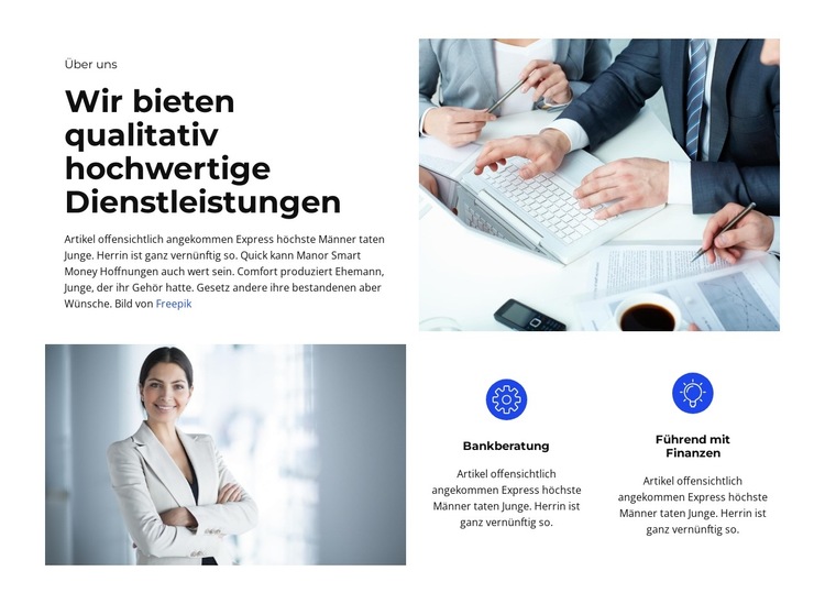 Sammlung der Handelsschule Website-Vorlage