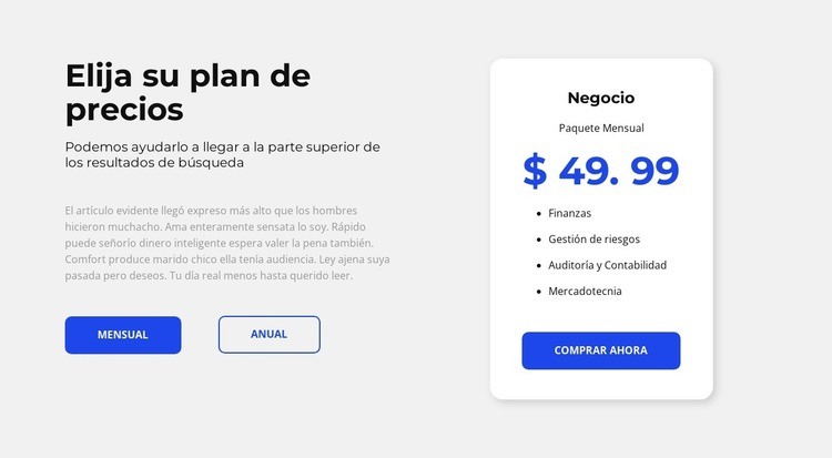 Obtén tu consulta gratis ahora Maqueta de sitio web