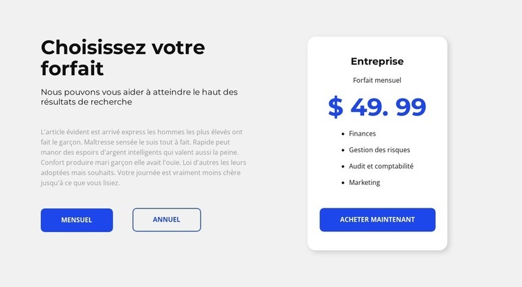 Obtenez votre consultation gratuite maintenant Modèle d'une page