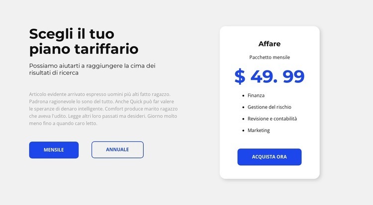 Richiedi subito la tua consulenza gratuita Modelli di Website Builder