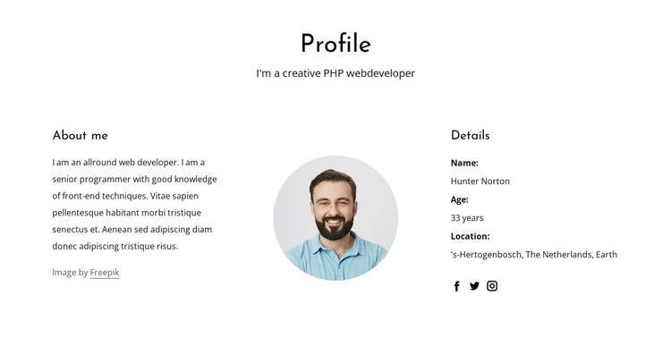 Web developer job profile Joomla Template