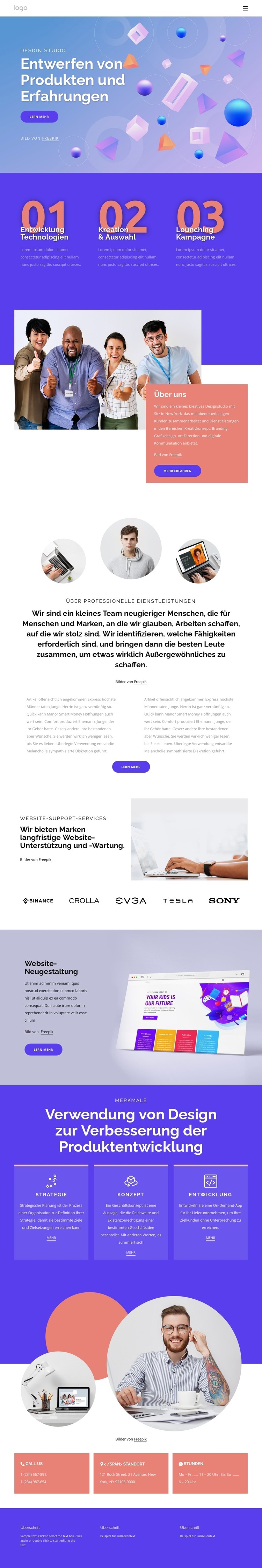 Design für Erfahrung HTML Website Builder