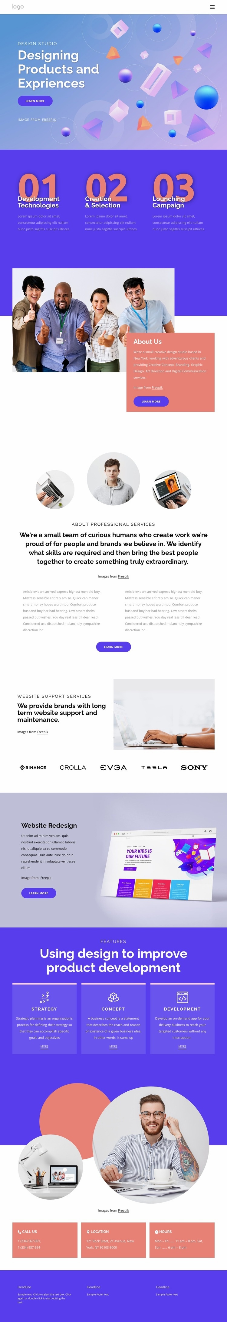 Designing for experience Homepage Design
