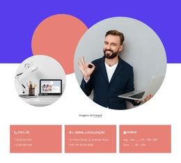 Contatos Com Imagens E Formas - Modelo De Site Profissional