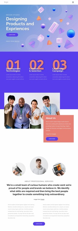 Multipurpose Landing Page For Designing For Experience