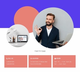 Contacts With Images And Shapes - Professional Website Template