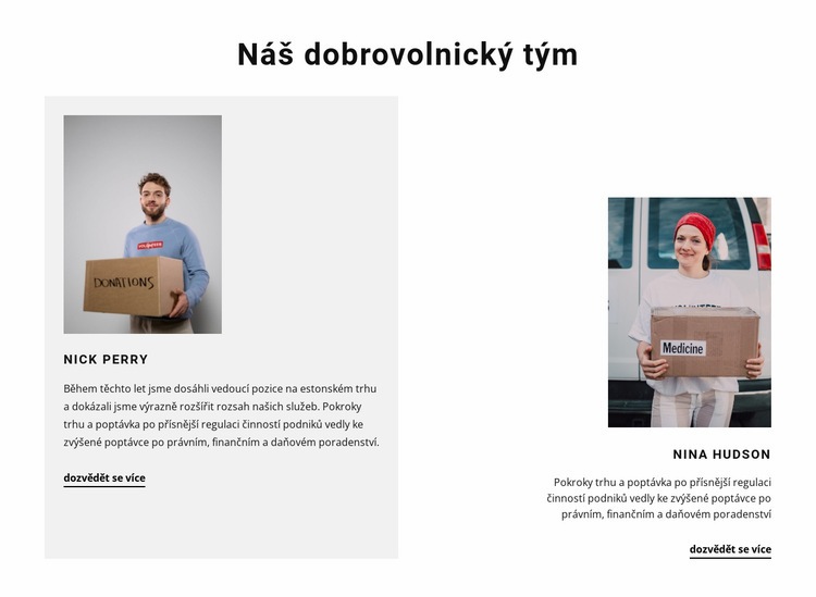 Tým dobrovolníků Šablona CSS