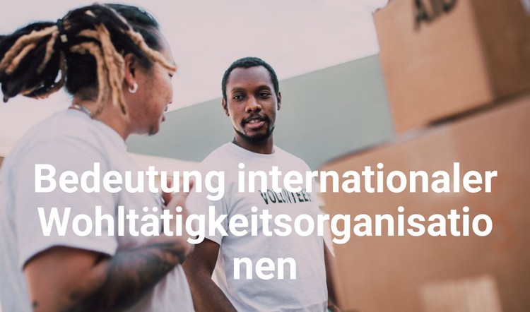 Bedeutung internationaler Wohltätigkeitsorganisationen CSS-Vorlage