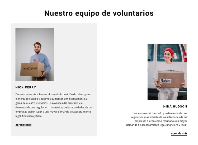 Equipo de voluntarios Diseño de páginas web