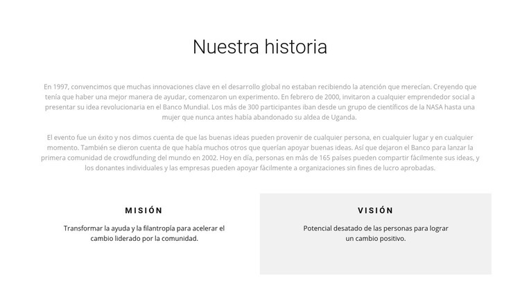 Historia del hospicio Plantilla HTML5