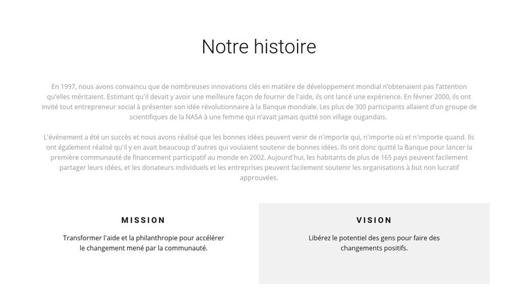 Histoire de l'hospice Conception de site Web