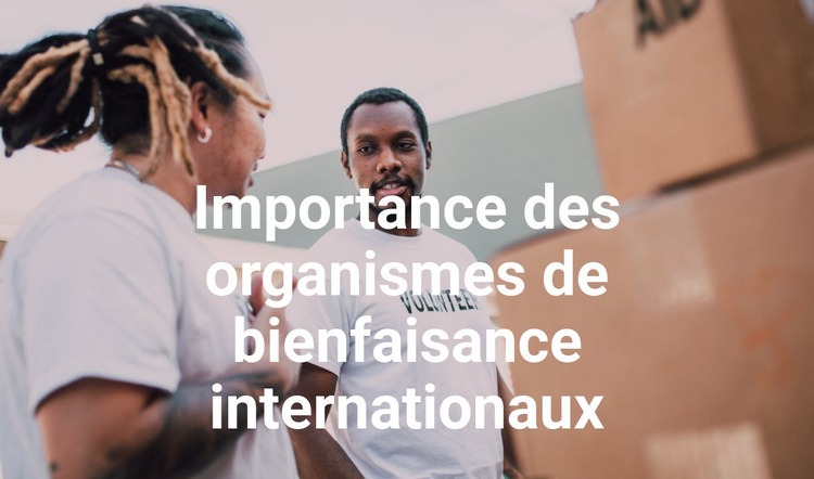 Importance des organismes de bienfaisance internationaux Conception de site Web