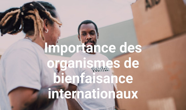 Importance des organismes de bienfaisance internationaux Modèle HTML