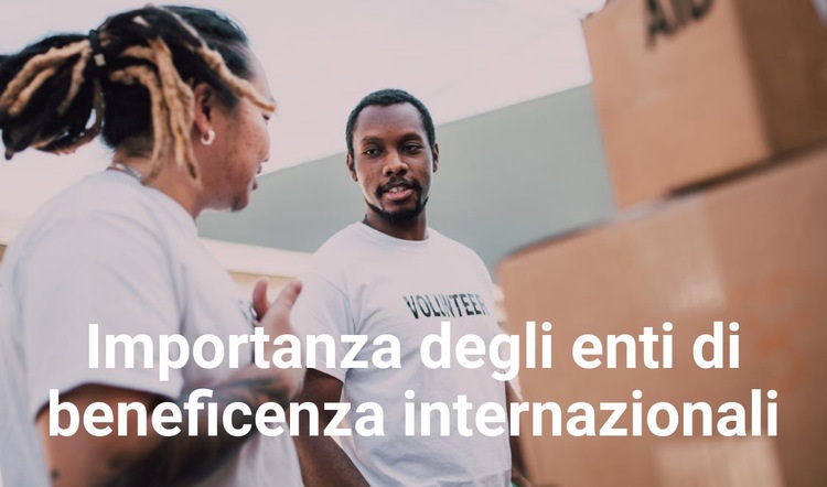 Importanza degli enti di beneficenza internazionali Mockup del sito web