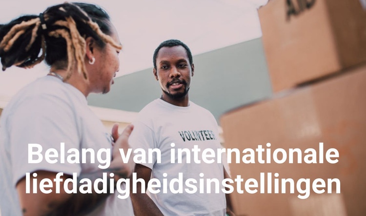 Belang van internationale goede doelen Bestemmingspagina