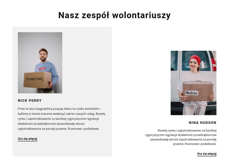 Zespół wolontariuszy Szablon