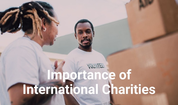 Importance of international charities Web Page Design