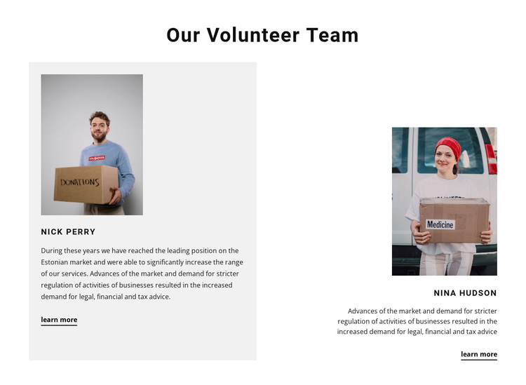 Volunteer team Website Builder Software