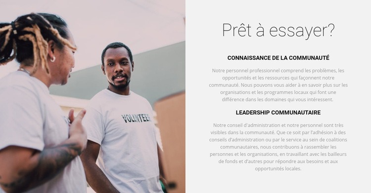 Nos bénévoles vous aideront Modèle HTML5