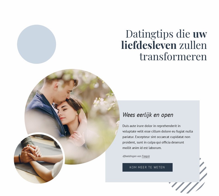 Tips voor daten en relaties Website ontwerp