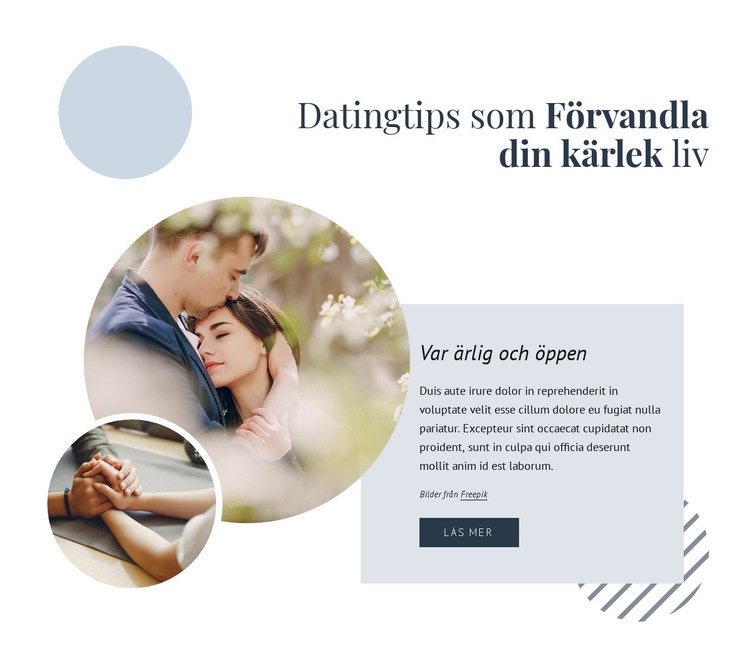 Tips för dejting och relationer CSS -mall