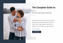 Premium Web Page Design For First 30 Days Of Dating