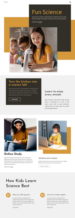 Cool Science Project - Simple One Page Template