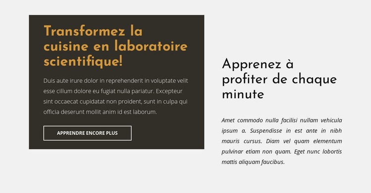 Groupe de texte dans la grille Conception de site Web