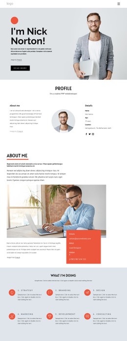 Web Developer with 8 years of experience - CSS Template by Nicepage