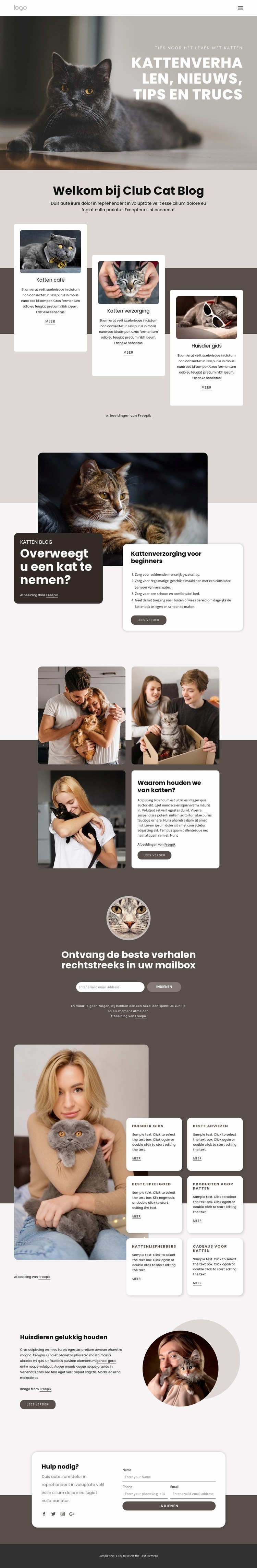 Kattenverhalen, tips en trucs Html Website Builder