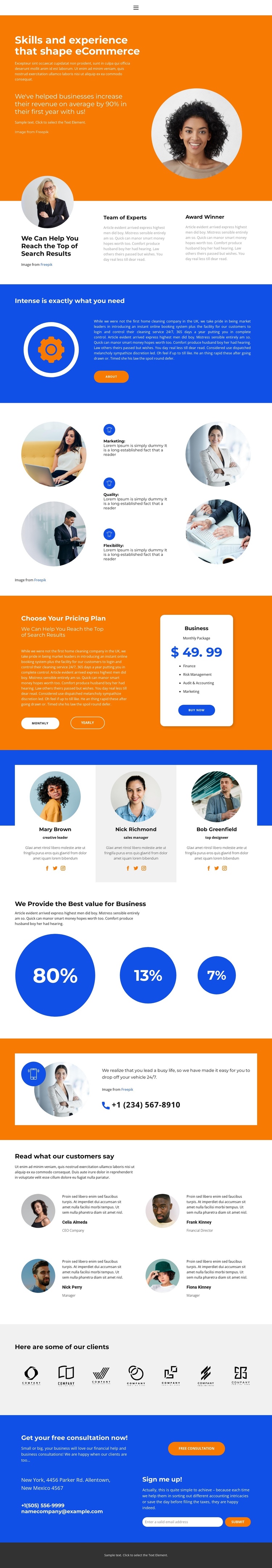We Provide the Best value One Page Template