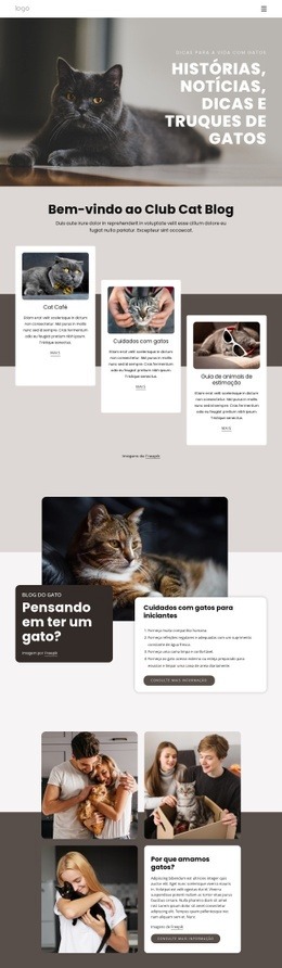 Histórias, Dicas E Truques De Gatos - Maquete De Site Profissional