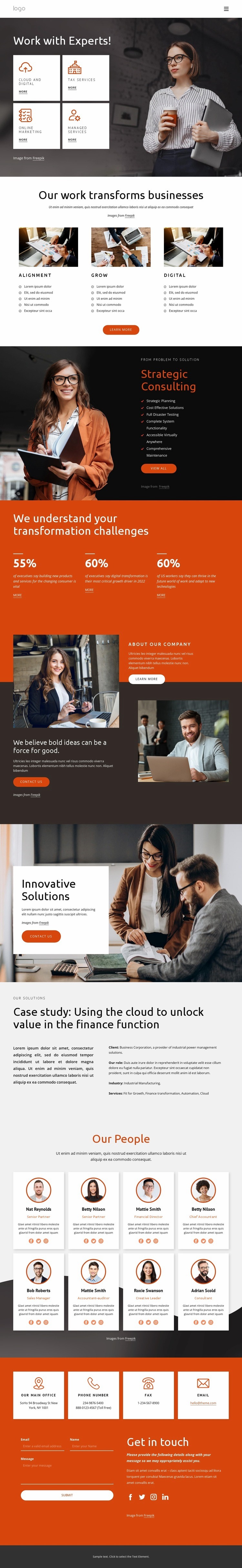 Work with experts Homepage Design