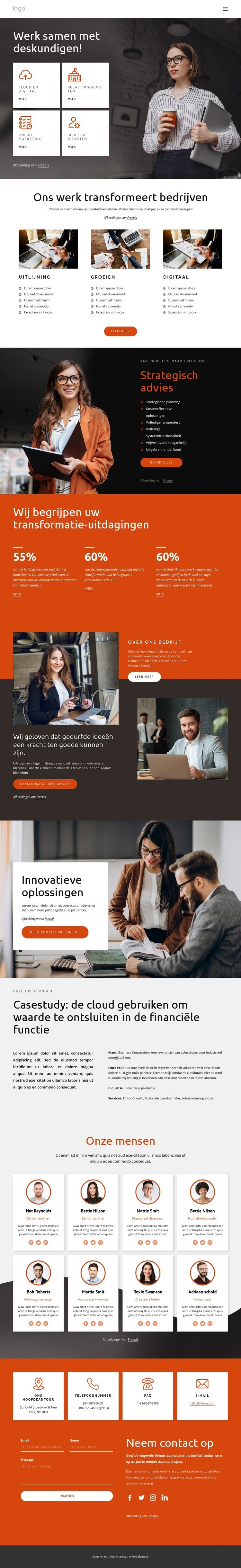 Werk samen met deskundigen Website Builder-sjablonen