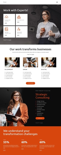 Work With Experts - Functionality One Page Template