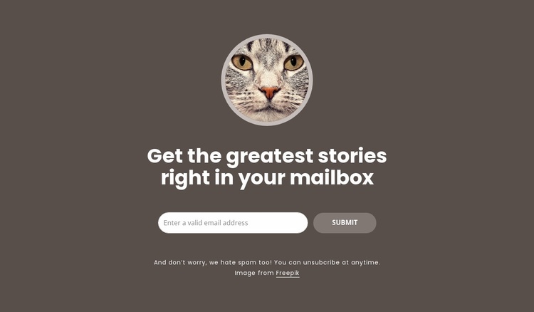 Greatest stories Landing Page