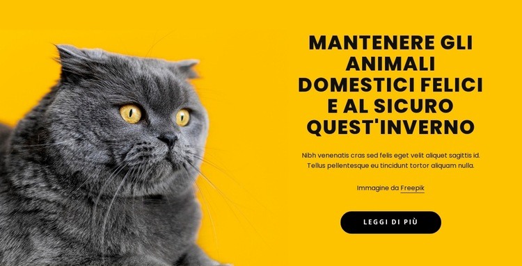 Mantenere felici gli animali domestici Costruttore di siti web HTML