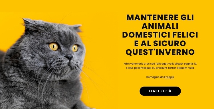 Mantenere felici gli animali domestici Progettazione di siti web